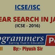 Linear Search In Java ARRAY JAVA FOR ICSE By Piyush Sir