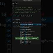 Javascript Arrays Every Method