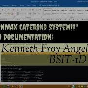 KENMAX CATERY SYSTEM P O S System Using C Programming Language Full Documentation