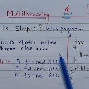 Sleep Method In Java Multithreading Learn Coding