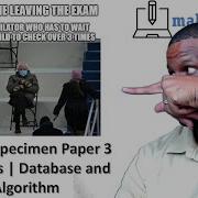 CSEC IT Specimen Paper 3 Database And Algorithm