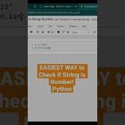 Easiest Way To Check If String Is Number Python Shorts Python Programming Coding