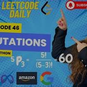 Leetcode 46 Permutations Python Meta Google Amazon Leetcode Leetcodepython Coding