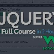 W3Schools JQuery Full Course In 2 Hour JQuery W3Schools Tutorial