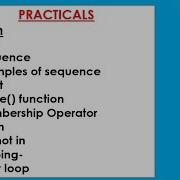 Sequence List Range Function Membership Operator In Not In And For Loop