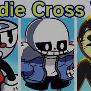 Friday Night Funkin VS Indie Cross V1 FULL WEEK Cutscenes Ending Cuphead Sans Bendy FNF Mod