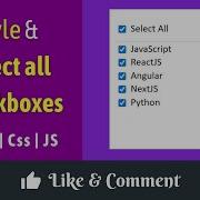 How To Select All Checkboxes Using JavaScript Align Checkbox And Label In Same Line
