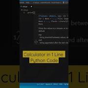 1 Line Python Code Calculator Shorts Viralshorts Viral Trending Python Ytshorts Shortvideo