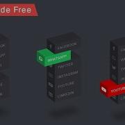 CSS 3D Isometric Social Media Menu Hover Effects Using HTML CSS