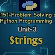Strings In Problem Solving And Python Programming Tamil GE3151 Python PSPP