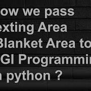 How We Pass Texting Area Blanket Area To CGI Programming In Python