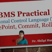 DBMS Practical 4 Transaction Control Language Savepoint Commit Rollback