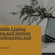 HTML Table Listing Searching And Sorting Using Codeigniter And Mysql