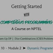 Mod10lec53 Bottom Up Dynamic Programming With Dice Combinations