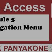 CMS Module 5 Admin Navigation Menu Microsoft Access