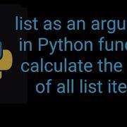 PYTHON List As An Argument In Python Function Calculate The Sum Of All Elements Of The List