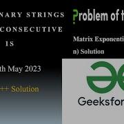 Count Binary Strings With No Consecutive 1s GFG POTD 9th May 2023 Java C Problem Of The Day