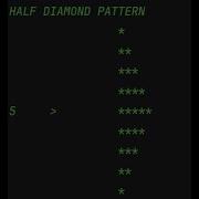 Print Half Diamond Pattern In Python In English