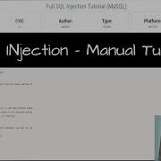 SQL Injection Manual Tutorial Be The H A C R Ep 13