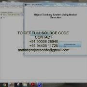Object Tracking Using Motion Detection System Matlab Projects Code
