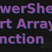 Powershell Sort Array Of Numbers Function