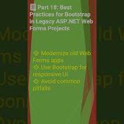 Part 18 Best Practices For Bootstrap In Legacy ASP NET Web Forms Projects Shorts