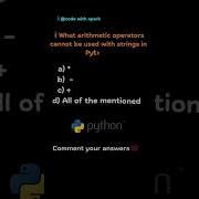 String In Python Comment Your Answer Shorts Pythonquiz Python Education Mcq Viralvideo