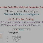 2 13 Types Of Constraint Satisfaction Problem Part 2 Cryptarithmetic Problem AI