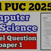 2nd PUC COMPUTER SCIENCE MODEL QUESTION PAPER 1 2025 26 Puc Viral Cs