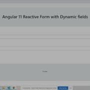 Angular Reactive Form With Dynamic Fields