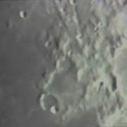 Center Lunar Craters Through Telescope Astronomy