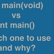 Int Main Vs Int Main Void C Programming Tutorial