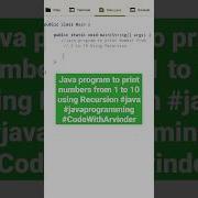 Print 1 10 Numbers Using Recursion In Java Data Structures Java Viral Shorts Dsa Shortsvideo