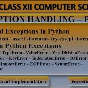 Python Exception Handling Part 2 CBSE Class 12 Comp Sci Common Exceptions Try Except