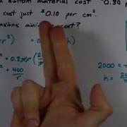 Optimization Derivatives Lowest Cost Cylinder