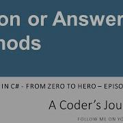 Clean Code In C 22 Action Or Answering Methods