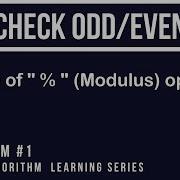 Python Algorithm Tutorial 1 Check Number Is Odd Or Even