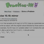 Exercise 10 18 Mirror Java Tutorial Practice It