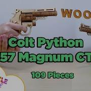ASMR 4K COLT PYTHON 357 MAGNUM CTG 109 Pieces Wooden Centerfire Revolver 3D Puzzle Gun DIY