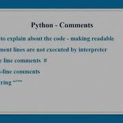 Comments In Python Programming In Tamil