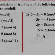 Equations In Modular Arithmetic