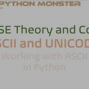 Monster Video 37 ASCII And UNICODE ASCII Conversion In Python High Definition