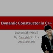 Lecture 28 Dynamic Constructor In C Hindi