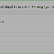 Developed To Do List In PHP Using Ajax 2