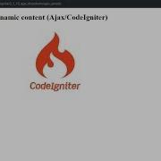 Dropdown With Dynamic Content Ajax CodeIgniter
