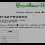 Java Practice It Exercise 12 3 WriteSequence Recursion Recursive Training