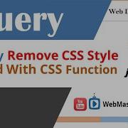 JQuery Remove CSS Style Added With CSS Function