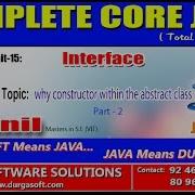 Core Java Interface Why Constructor Within The Abstract Class Part 2
