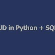 CRUD Operation Using Python SQLite