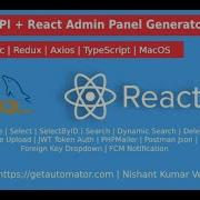 MacOS React Admin Panel Generator With Redux PHP REST API With JWT Auth